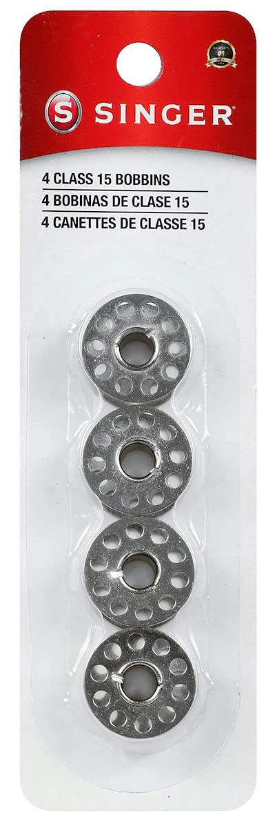 SINGER Class 15 Metal Bobbins - 4 Pack Sewing Machine Replacement Bobbins for Singer, Brother, Janome | Perfect for Quilting, Dressmaking & DIY Sewing Projects