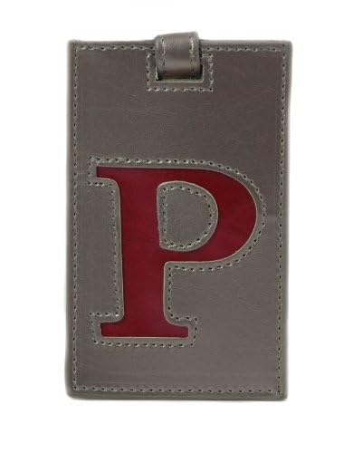 Personalized Metallic Initial Luggage Tag - Letter P in Light Pink & Bright Pink - Perfect for Travel, Suitcases, Backpacks & Gift Giving
