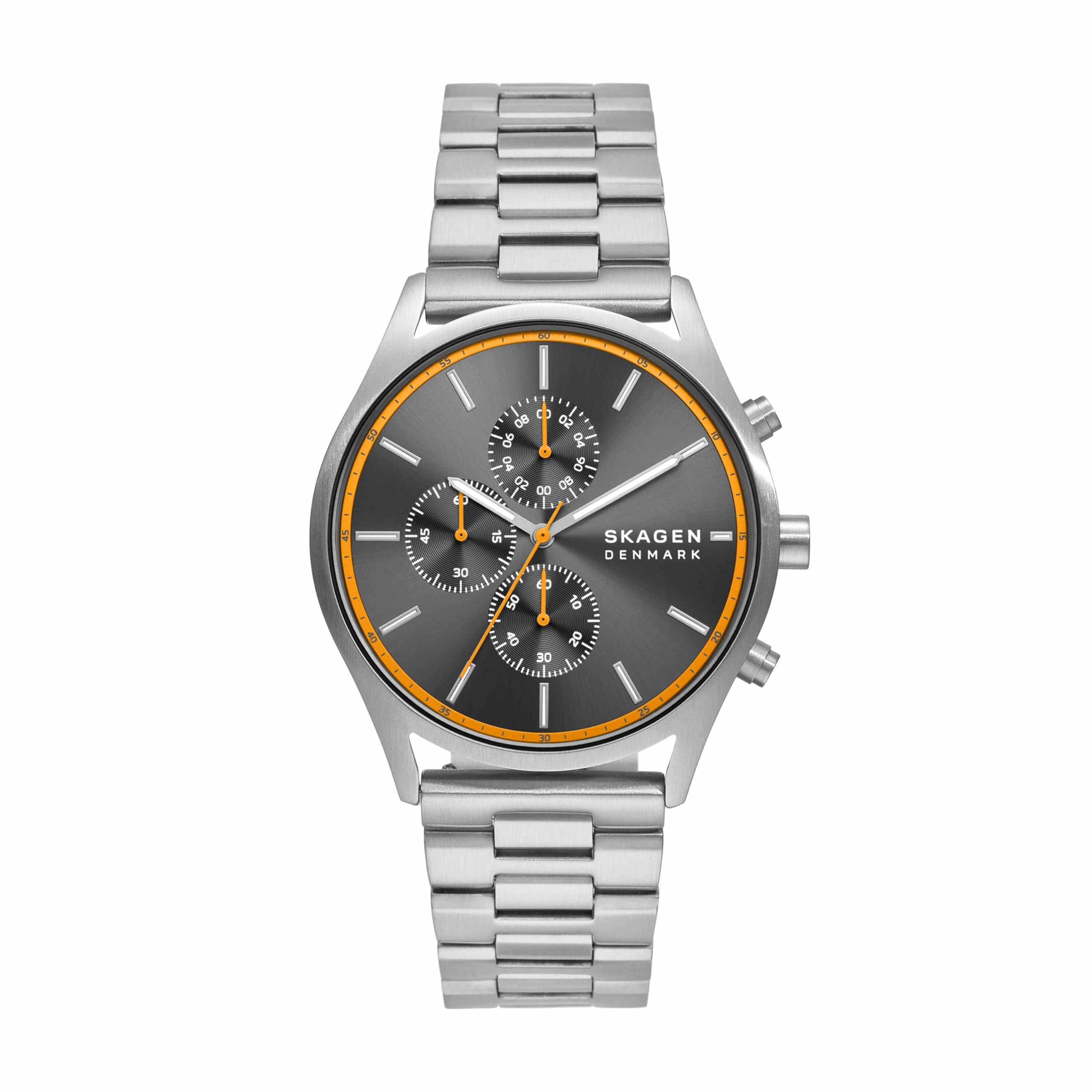 Skagen Holst Men's Watch - Premium Stainless Steel Mesh or Genuine Leather Band - Minimalist Scandinavian Design for Business, Casual & Formal Occasions