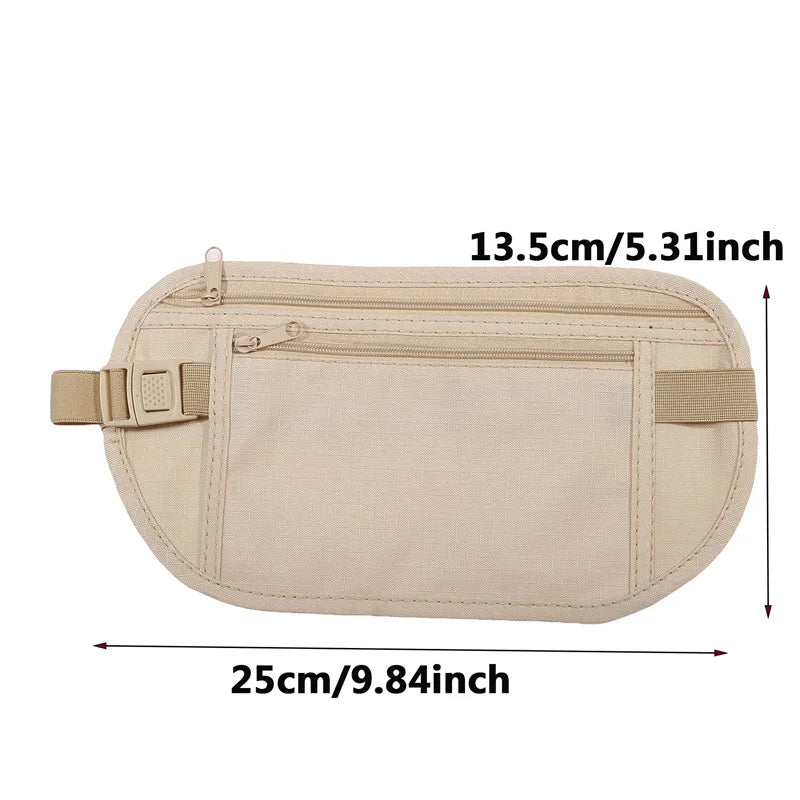 Sport Running Waist Bag - Invisible Travel Waist Pack with Hidden Security Wallet for Passport & Money - Perfect for Jogging, Hiking & Air Travel