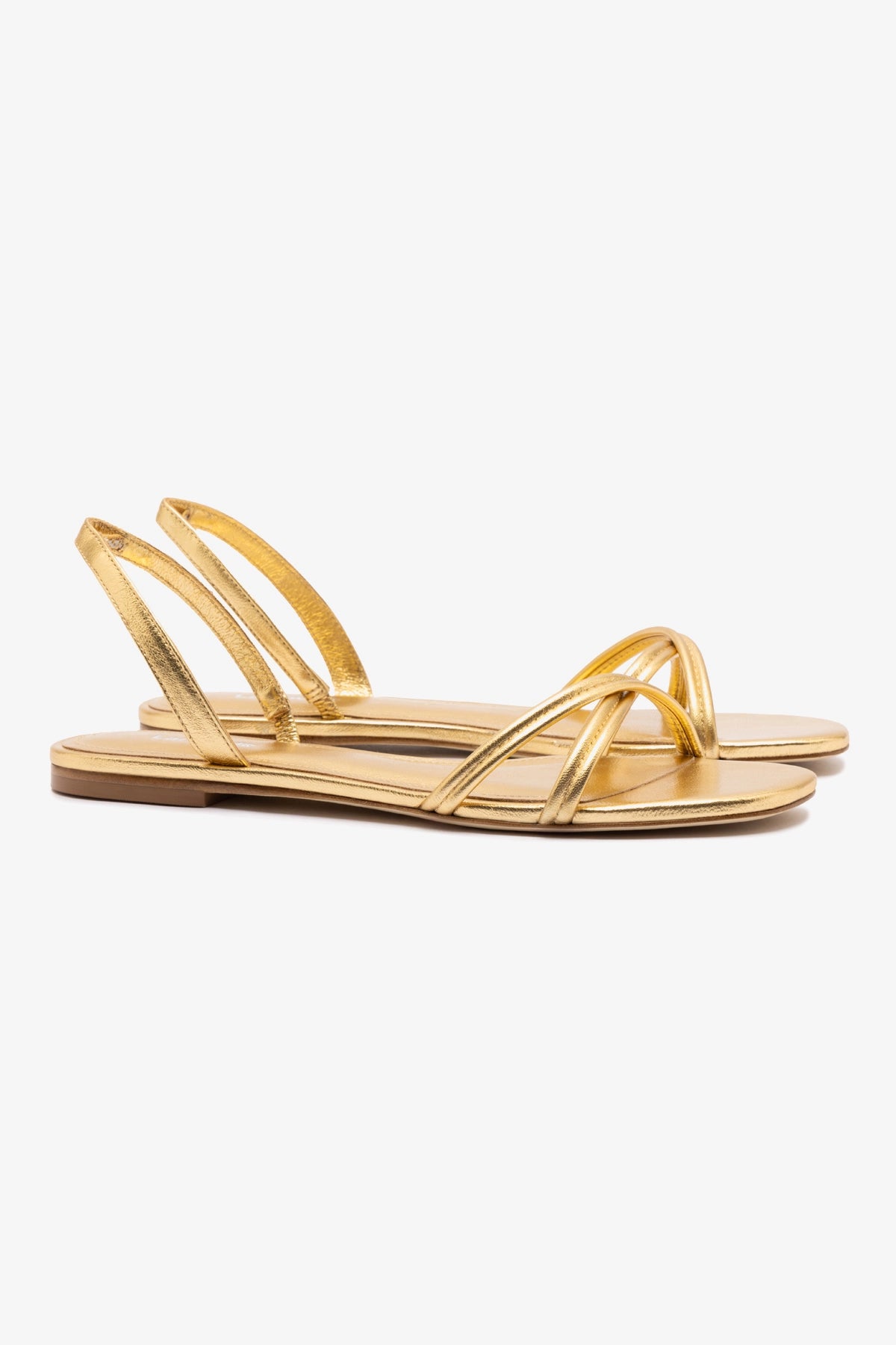 Annie Gold Metallic Leather Flat Shoes - Women's Comfortable Ballet Flats for Work, Office & Casual Wear