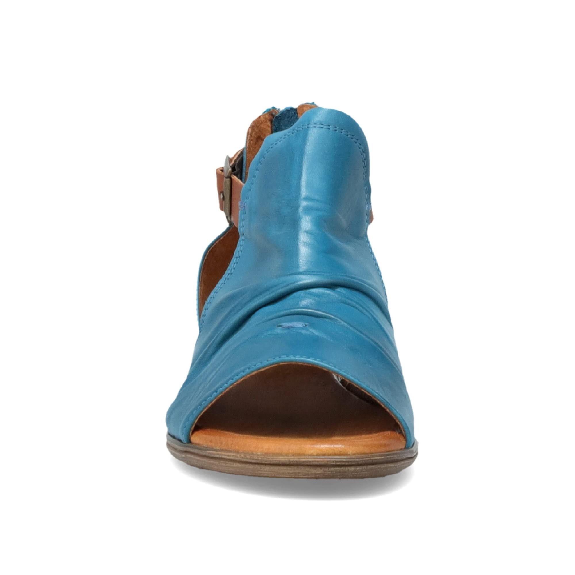 Miz Mooz Dipper Leather Sandals for Women - Comfortable Peep Toe Sandals with Buckle & Open Sides - Perfect for Summer, Beach, and Casual Outings
