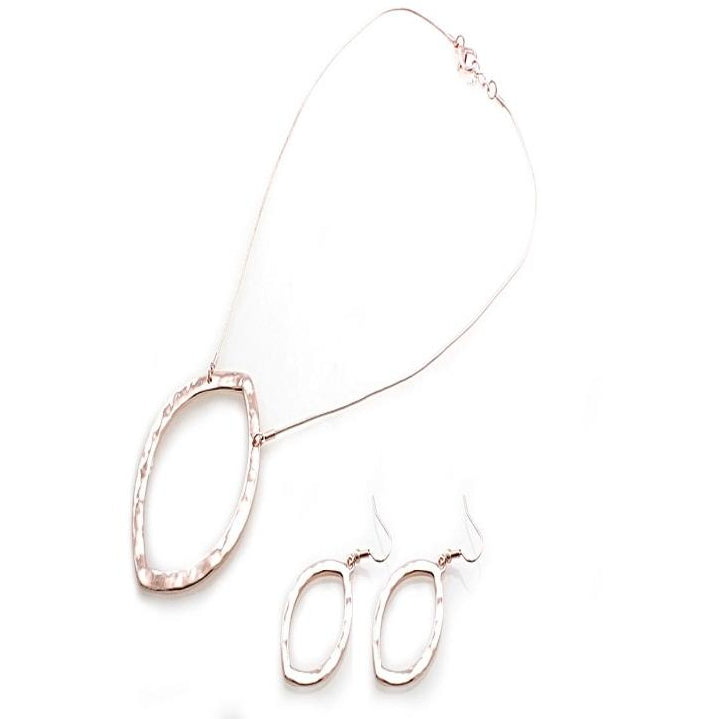 Geometric Necklace Set in Rose Gold - Elegant Jewelry for Women, Perfect for Parties, Weddings & Everyday Wear