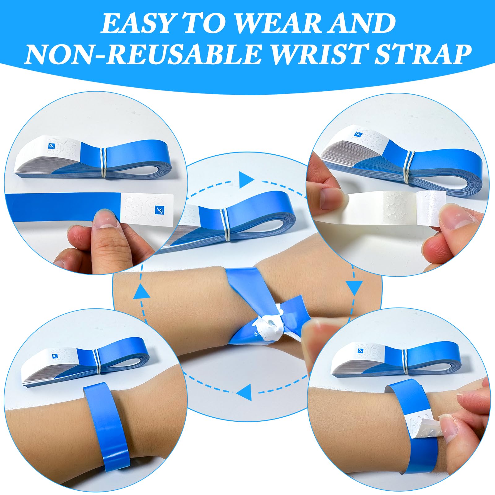 600 Count Neon Orange Disposable Paper Wristbands - Tearproof & Waterproof Event Wristbands for Parties, Concerts, Festivals and Clubs - Bulk Adhesive Arm Bands for Crowd Control and Entry Management