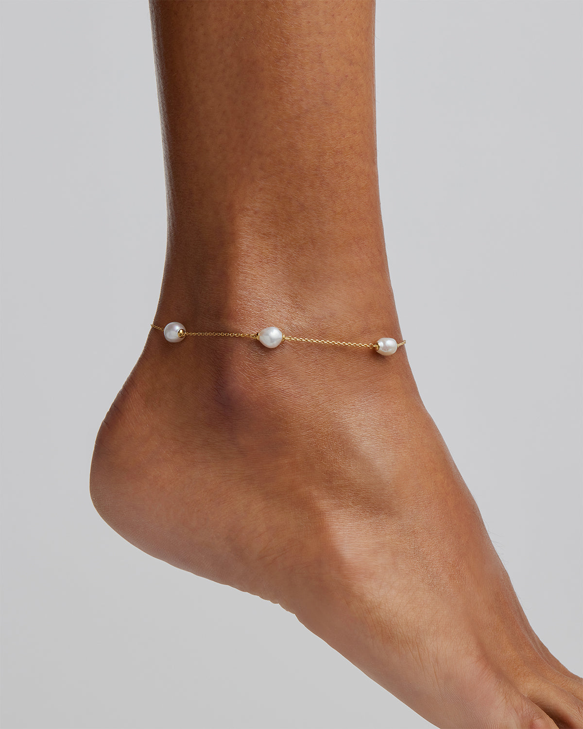 18K Gold Vermeil Harmony Pearl Anklet - Elegant Adjustable Ankle Bracelet for Women | Perfect for Beach, Wedding & Everyday Wear