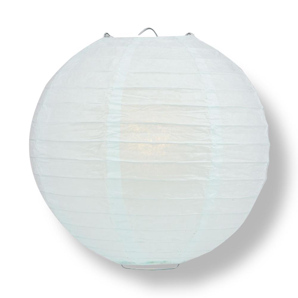 10 Pack Arctic Blue Round Paper Lanterns with Even Ribbing - Chinese Hanging Decor for Wedding, Party & Home Decoration - Perfect for Indoor/Outdoor Events, Baby Showers & Festival Celebrations