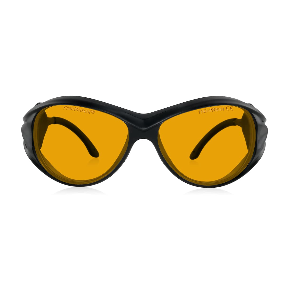 FreeMascot Professional OD 6+ Laser Safety Glasses - 190nm-490nm Wavelength Protection for 405nm, 445nm, 450nm, 473nm Violet/Blue Lasers - Ideal for Laser Engraving, 3D Printing & Laboratory Use