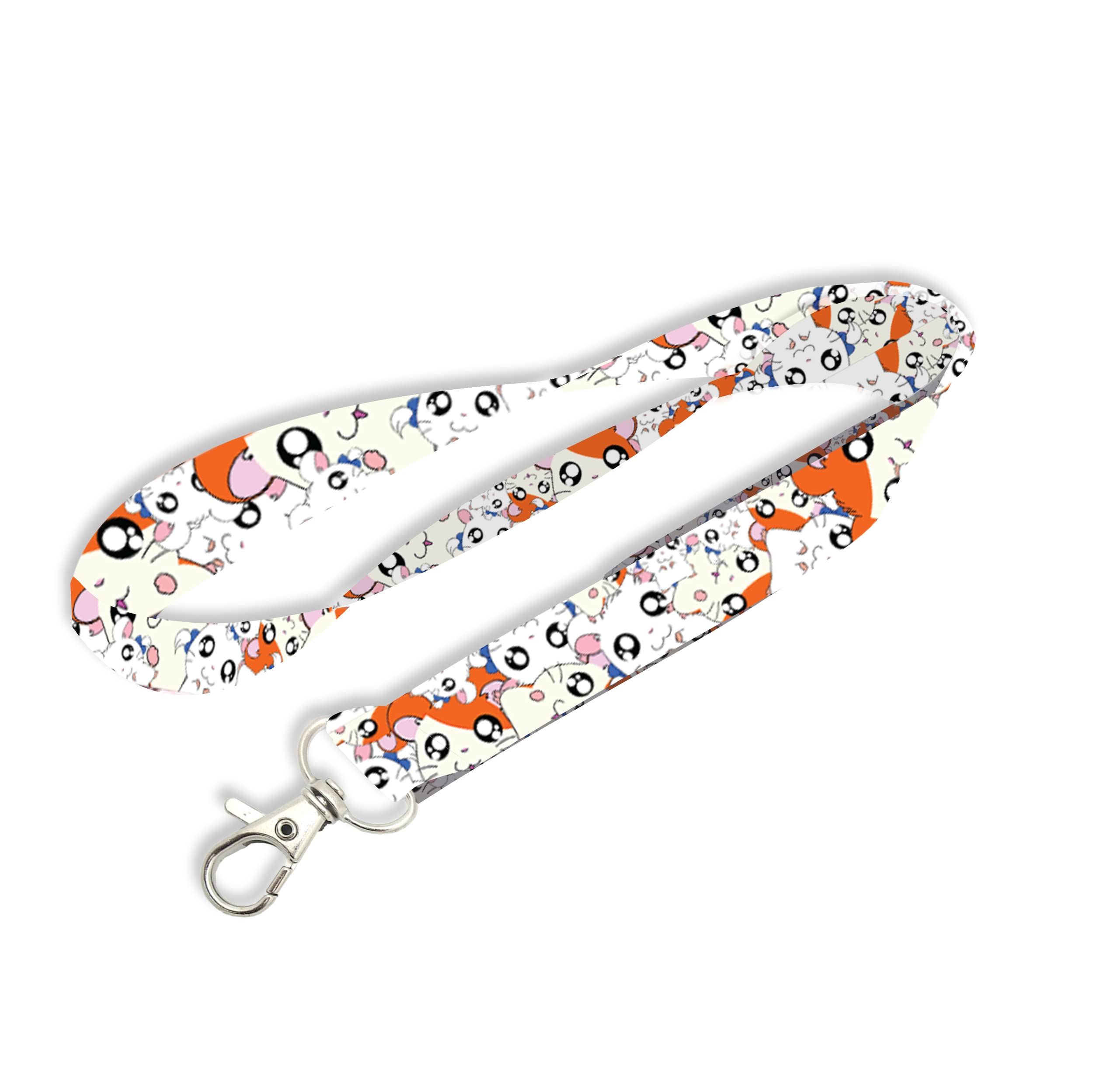 Cute Hamtaro Bijou Hamster Lanyard Keychain for Keys, ID Badges & Work Accessories - Perfect for Anime Fans, Kawaii Collectors & Office Use