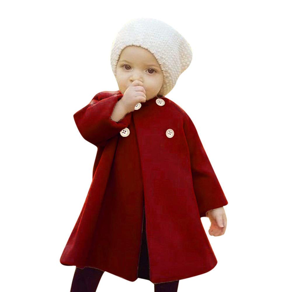 SWNONE Baby Coats for Girls - Spring & Fall Button Jacket Cloak Outerwear | Perfect for Outdoor Play, School & Family Photos