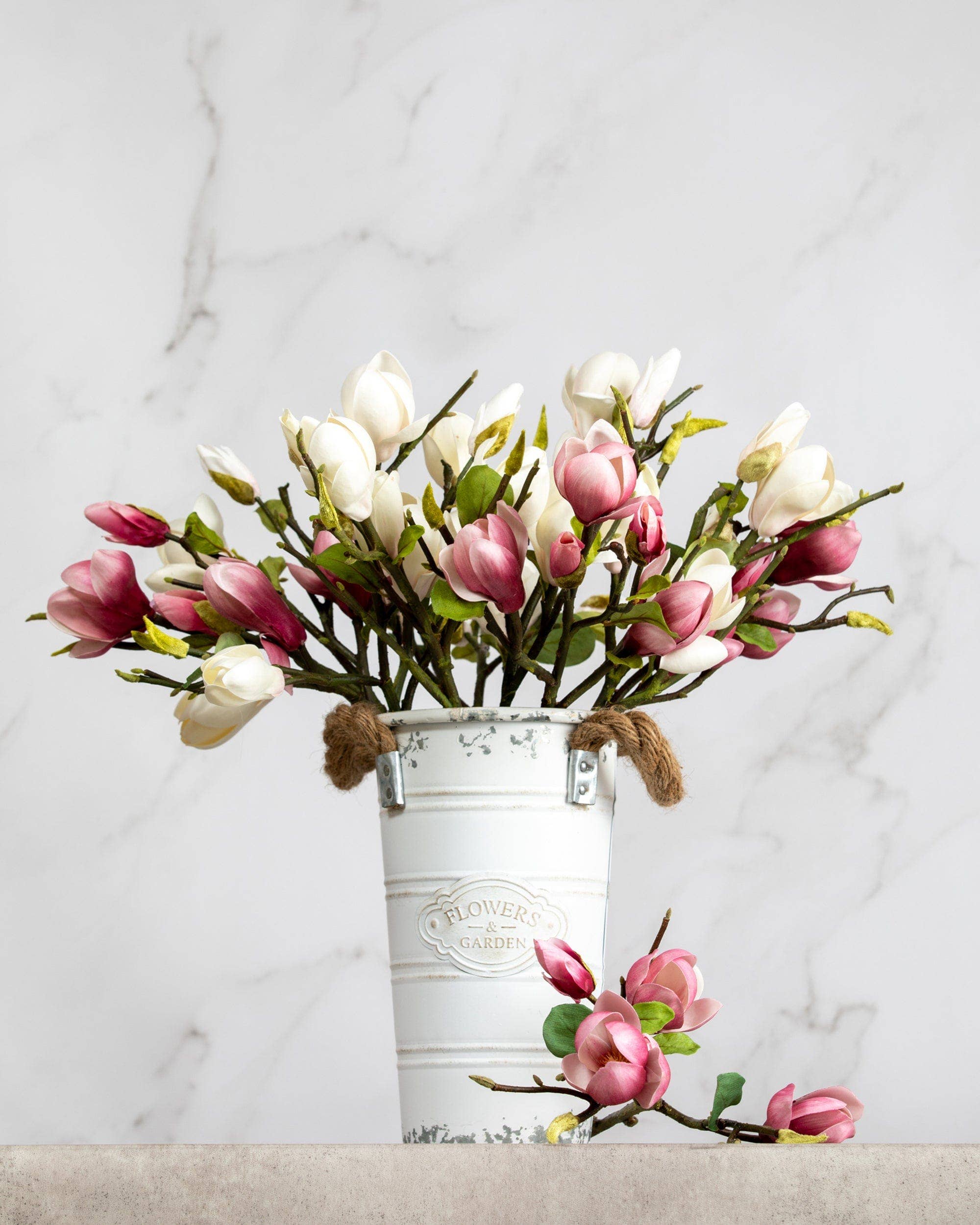 Artificial Pink Magnolia Stem - 20