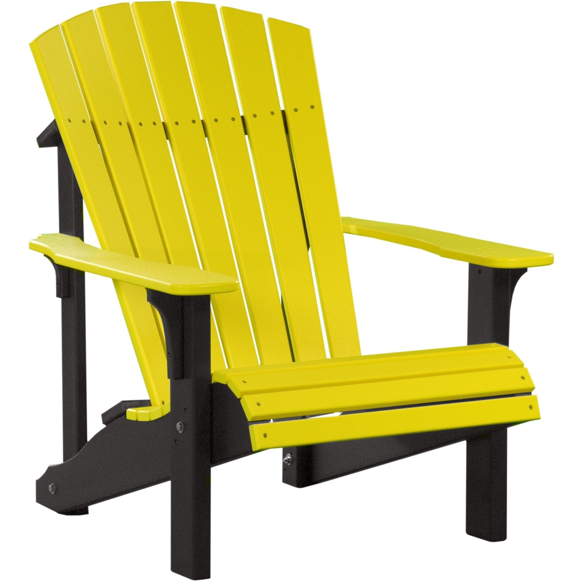 Premium Yellow Recycled Plastic Adirondack Chair - Eco-Friendly Outdoor Patio Furniture for Garden, Poolside & Backyard Relaxation