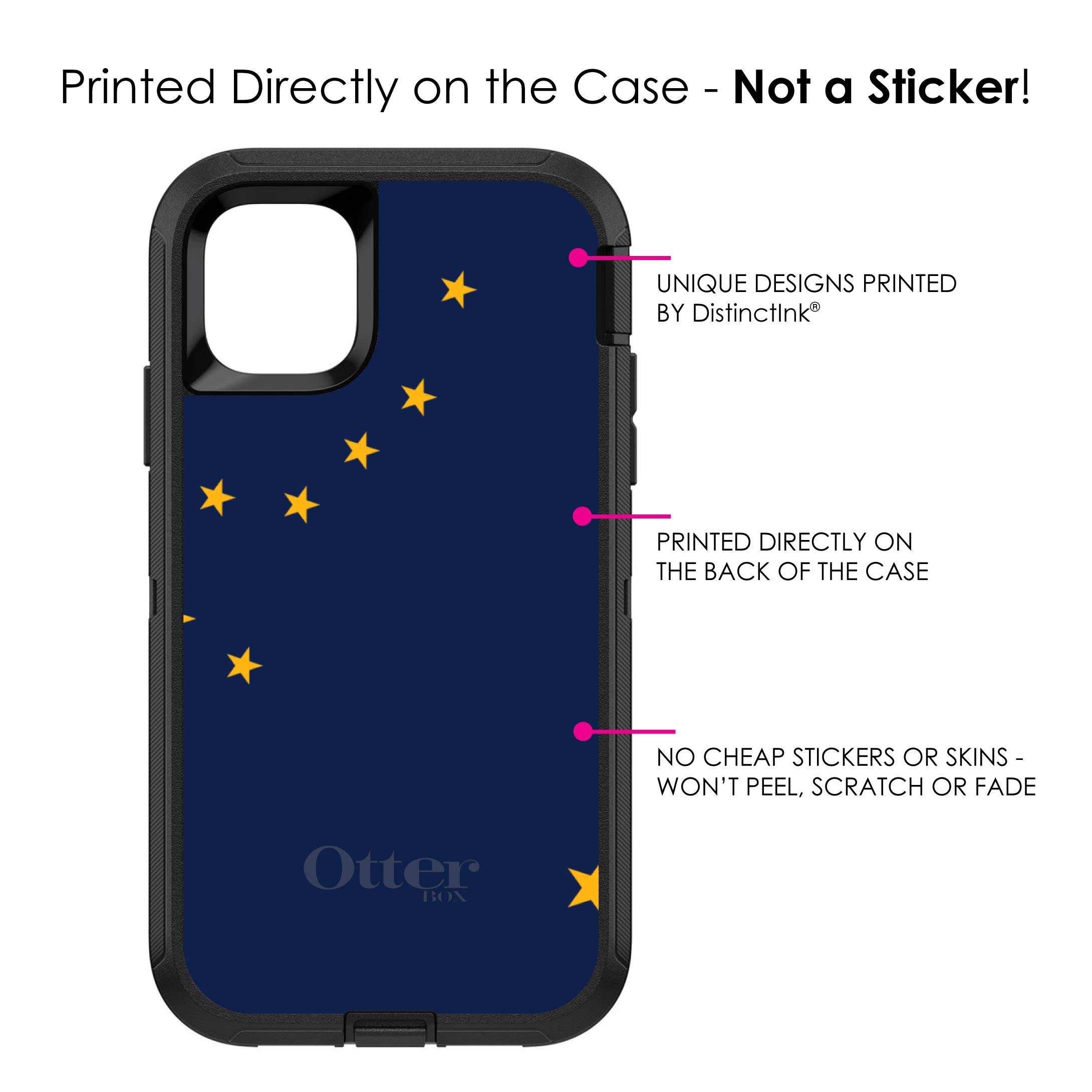 DistinctInk iPhone 11 Pro MAX Case (6.5 Inch) - Durable Protective Cover with Alaska State Flag Design - Shockproof Replacement for OtterBox Defender - Perfect for Outdoor Adventures, Travel & Daily Use
