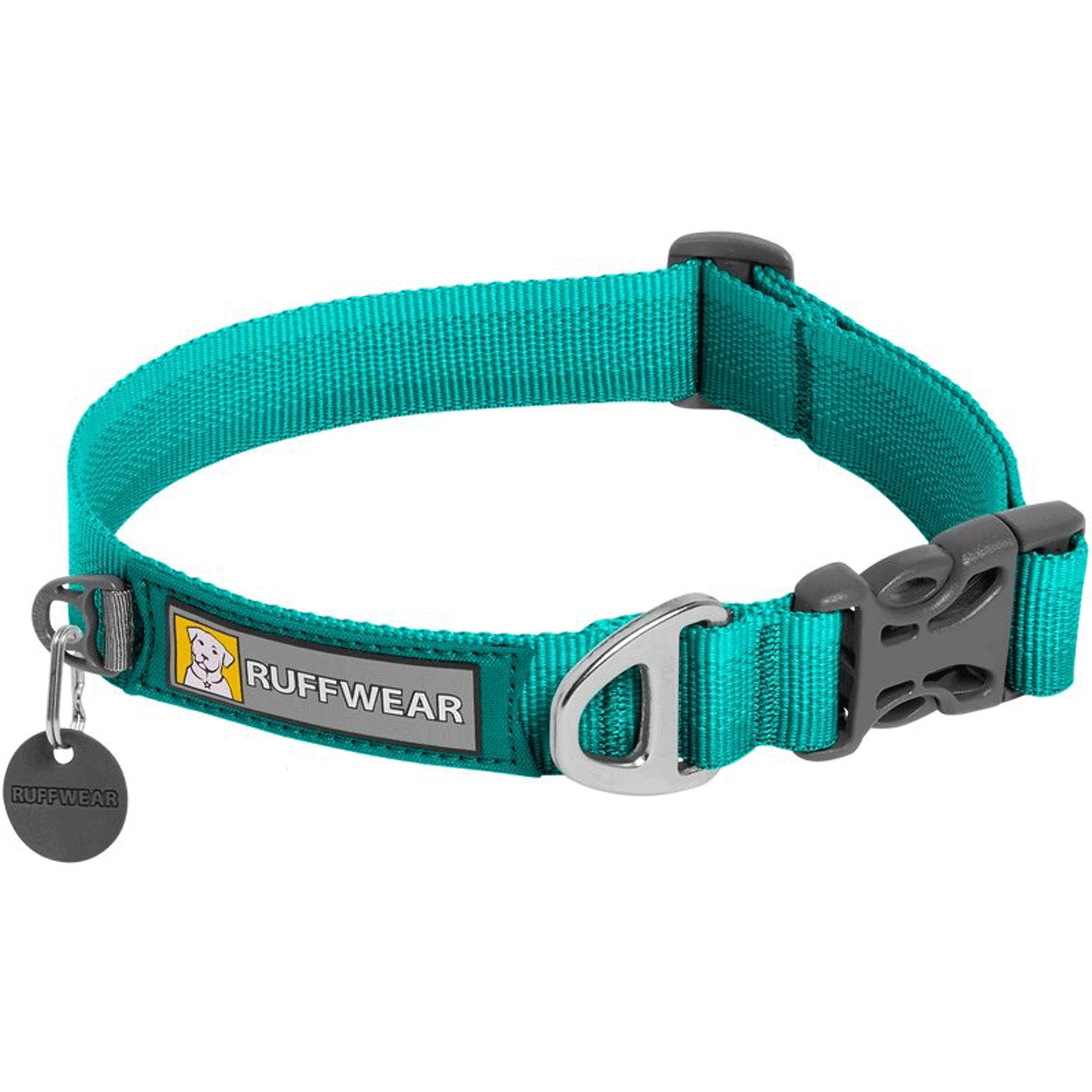 Ruffwear Aurora Teal Front Range Dog Collar - Adjustable Reflective Dog Collar for Medium & Large Dogs - Perfect for Hiking, Camping & Outdoor Adventures