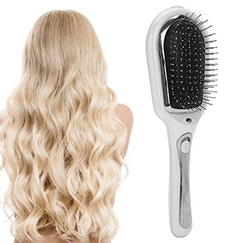Electric Negative Ion Massage Comb & Hair Brush - Vibrating Scalp Massager with Magnetic Therapy for Relaxation & Hair Growth - Perfect for Home Spa, Stress Relief & Self-Care (White)