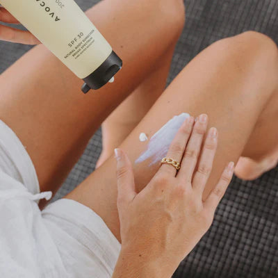 Avocado Zinc SPF 30 Natural Mineral Body Sunscreen - Broad Spectrum Water Resistant Sun Protection for Face & Body - Perfect for Beach, Pool & Outdoor Activities