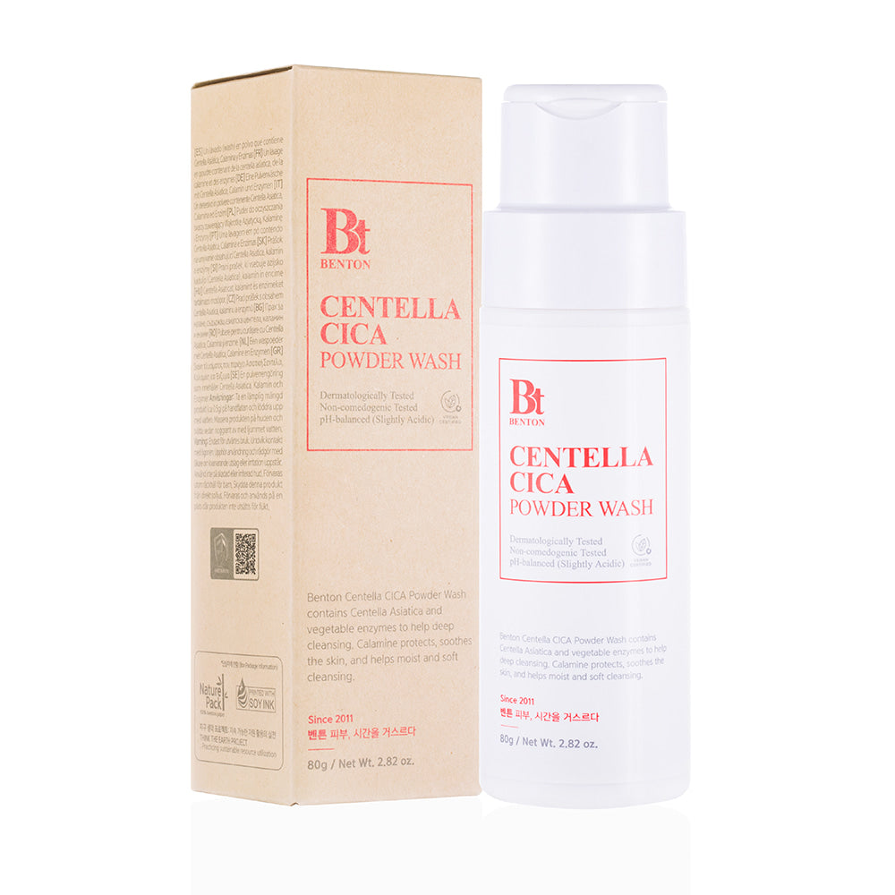 BENTON Goodbye Redness Centella Powder Wash 80g - Soothing Facial Cleanser for Sensitive Skin & Redness Relief - Perfect for Daily Skincare Routine & Acne-Prone Skin Care
