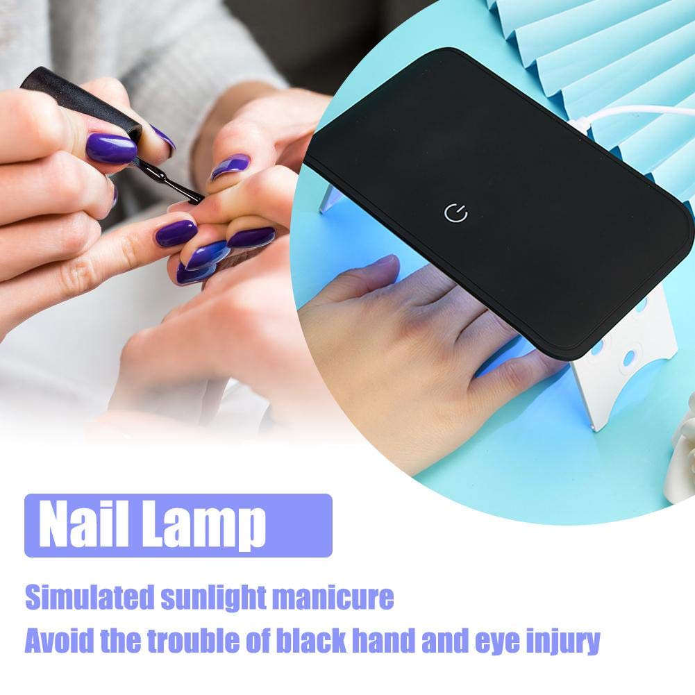 Foldable UV LED Gel Nail Lamp 24W - Portable Nail Dryer for Gel Polish Curing with Auto Sensor | Fast Drying for Fingernails & Toenails | Perfect for Home Manicures, Salon Nail Art & DIY Gel Polish Applications (Black)