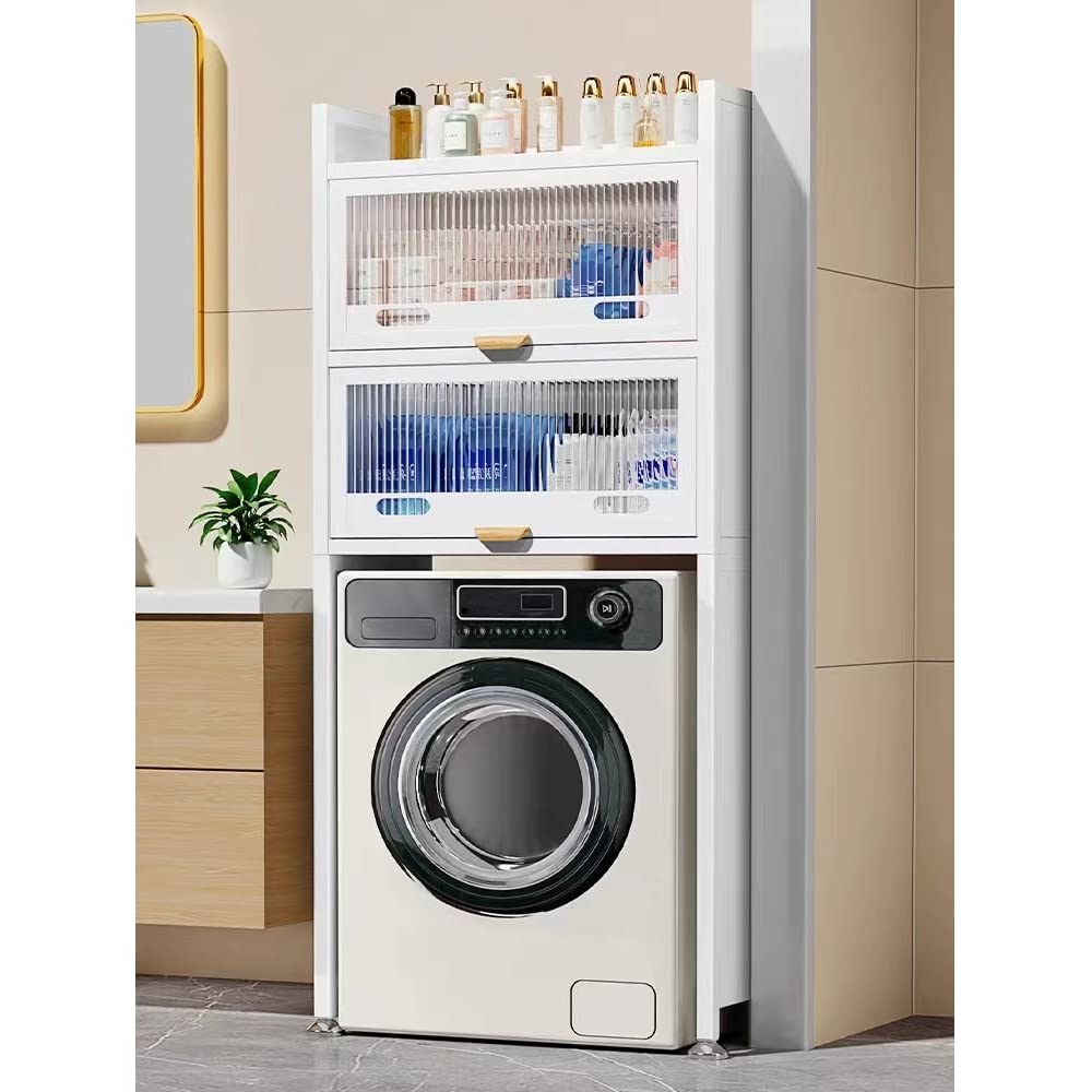 ASUMUI Bathroom Storage Cabinet - Space Saving Organizer for Washing Machine, Floor, Balcony & Toilet - Heavy Duty Metal Shelf for Bath Essentials, Laundry Supplies & Household Items (Perfect for Small Spaces & Apartment Living)