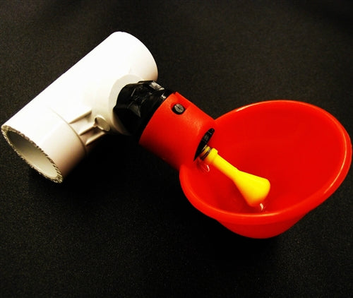 Automatic Poultry Chicken Drinker Cup with 1/2 Inch PVC Tee Fitting - Perfect for Chicken Coops, Farms, and Backyard Poultry Watering Systems