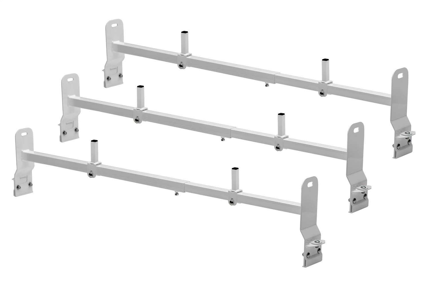 White 3-Piece Van Rack - Clamp-On Installation for Cargo Organization