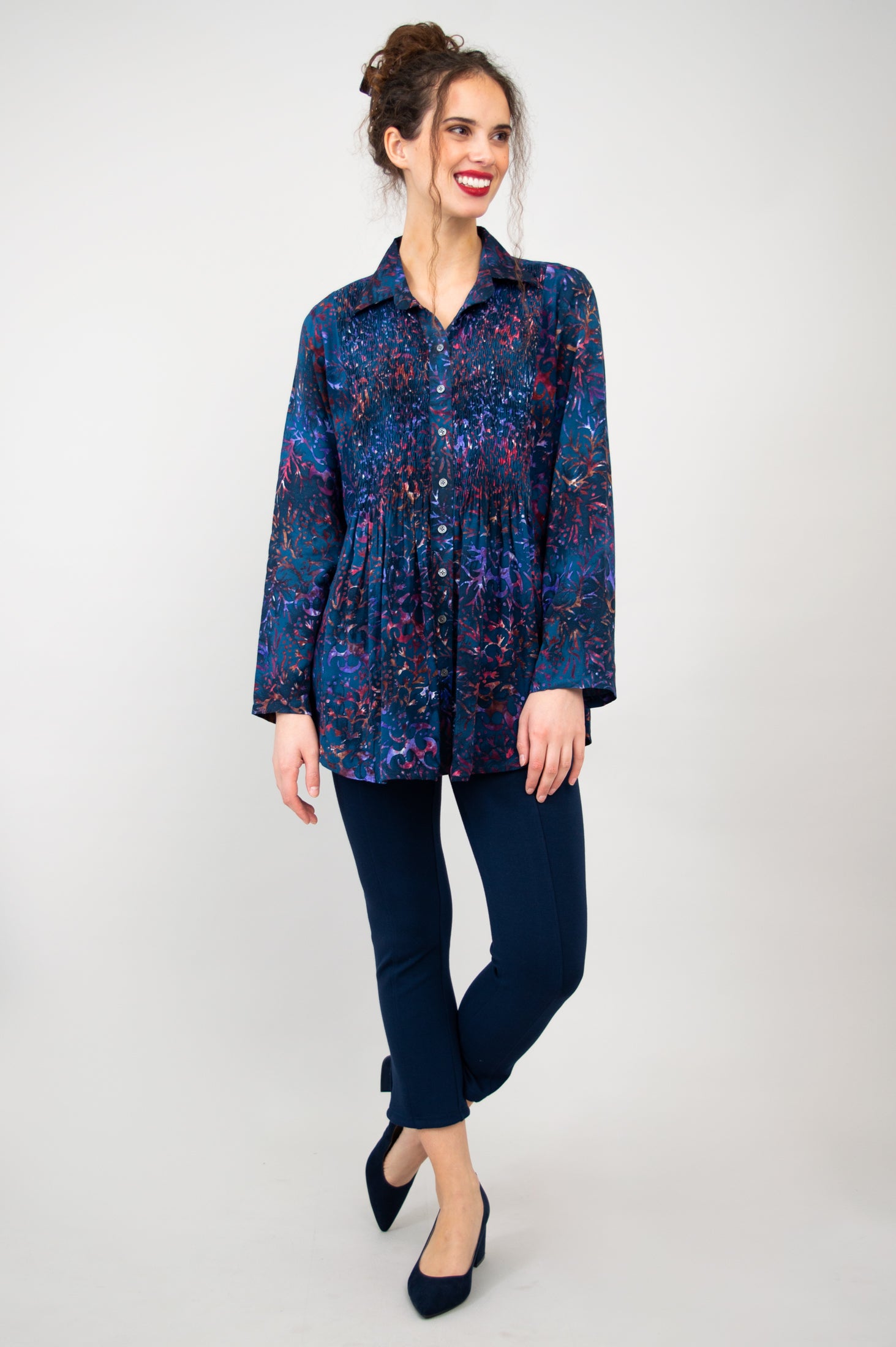Cindy Long Sleeve Women's T-Shirt - Purple Sprinkle Print Casual Top for Everyday Wear | Final Sale