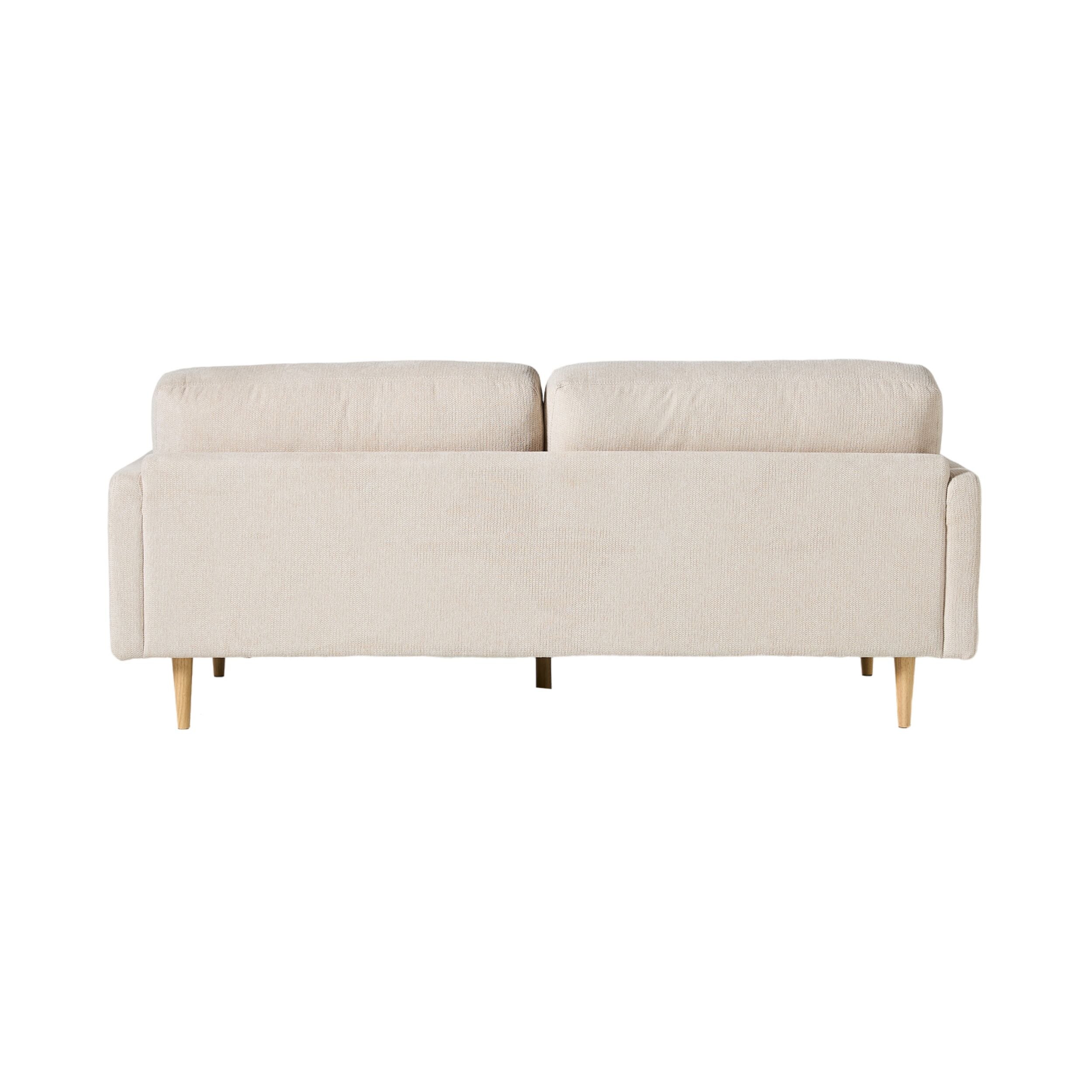 Boden 3-Seater Sofa - Sorrento Almond Color Upholstered Couch for Living Room, Lounge & Office | Comfortable Modern Sectional Sofa with Soft Fabric