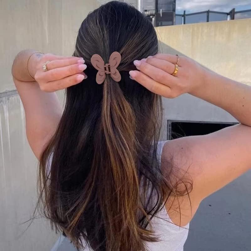 CHRONEX 4PCS Butterfly Hair Clips for Women & Girls - Non-Slip Hair Clutch Clips, Hair Accessories for Ponytail, Bun & Updo Hairstyles - Perfect for School, Work, Parties & Everyday Use