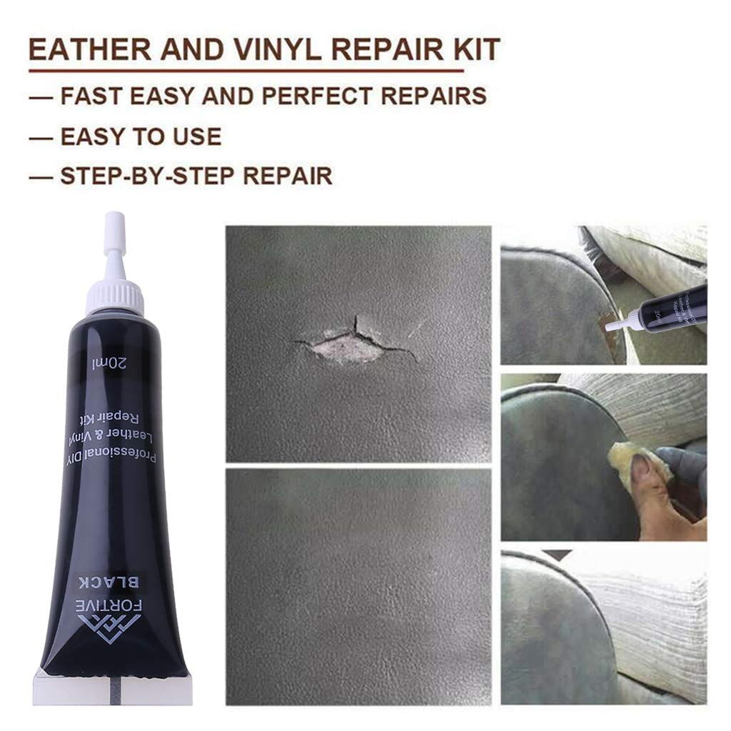 Leather and Vinyl Repair Kit for Furniture, Car Seats, Jackets, Purses - Fix Scratches & Tears on Couches, Sofas, Bags - Perfect for Home, Office & Auto Upholstery Repair