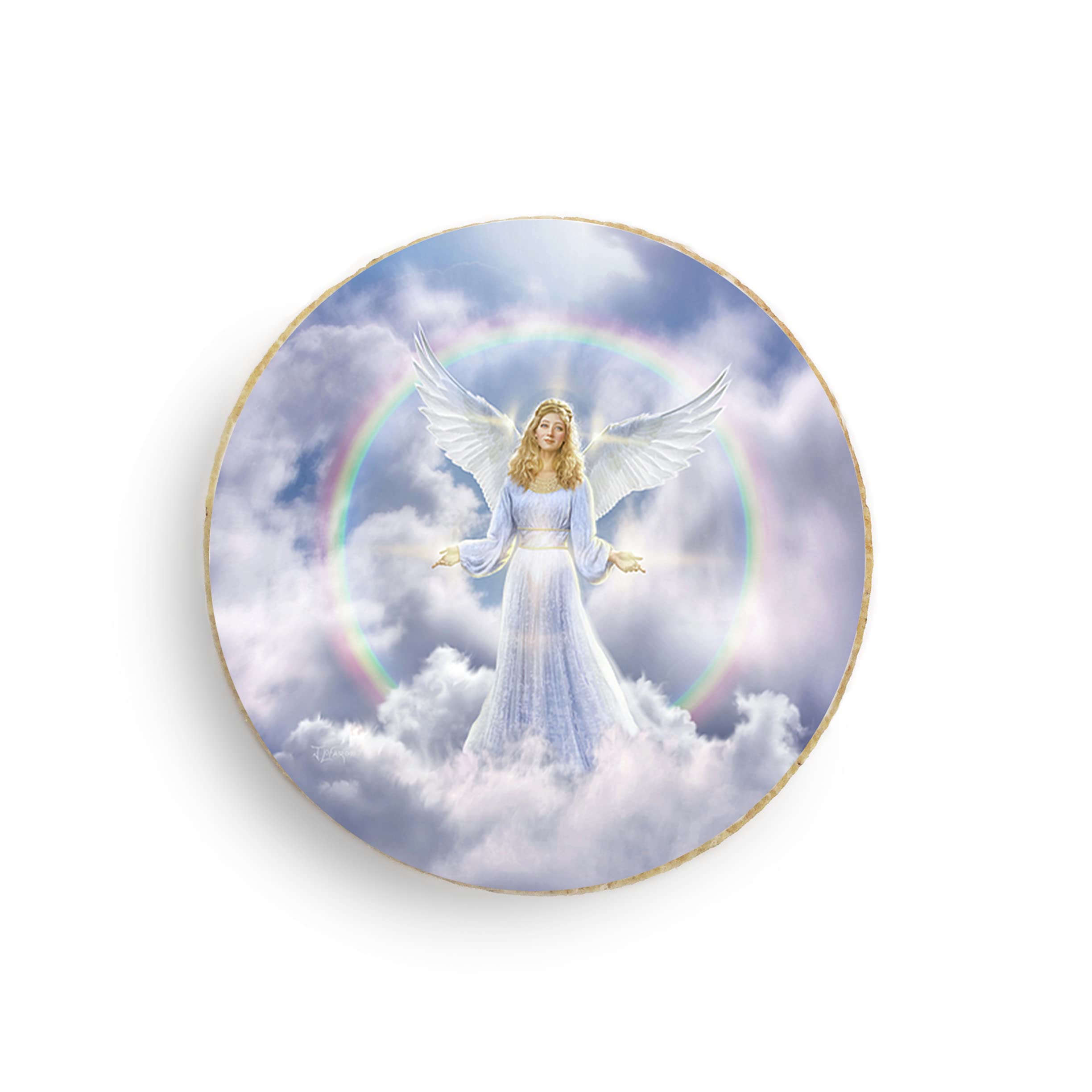 Custom Round Baptism Cookies - 4 Pack with Personalized Photo Decorations | Perfect for Christening Celebrations, Baby Showers, and Religious Events