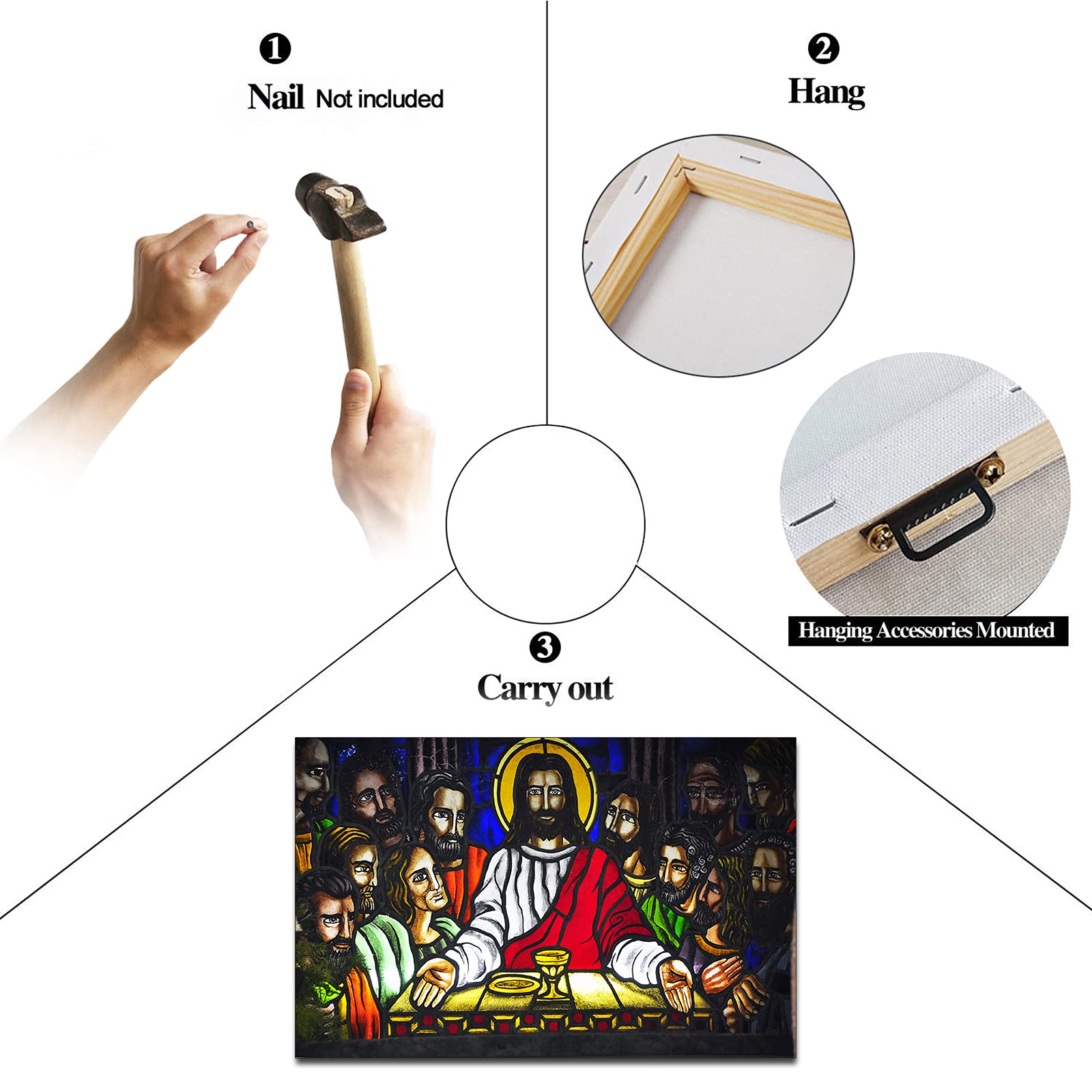 TIMUBA The Last Supper Canvas Wall Art - 28x40 Inches Religious Painting for Home & Office Decor - Perfect for Living Room, Dining Room, Bedroom & Church - Inspirational Christian Gift Idea