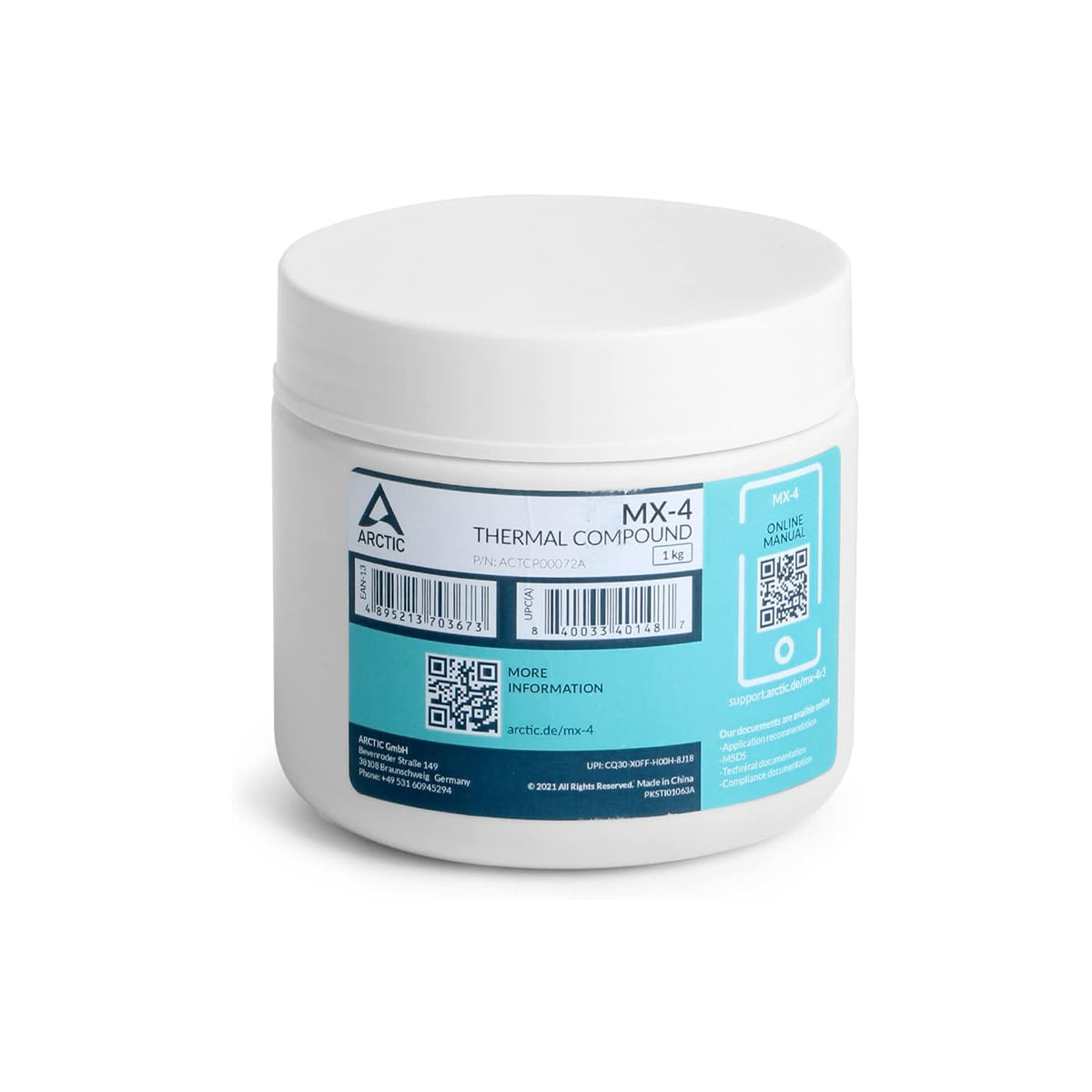 Arctic MX-4 Premium Performance Thermal Paste - 1kg (2.2 lbs) for CPU, GPU, Laptop Cooling | High Thermal Conductivity, Long-Lasting Stability | Perfect for PC Builds, Overclocking & Electronics Repair
