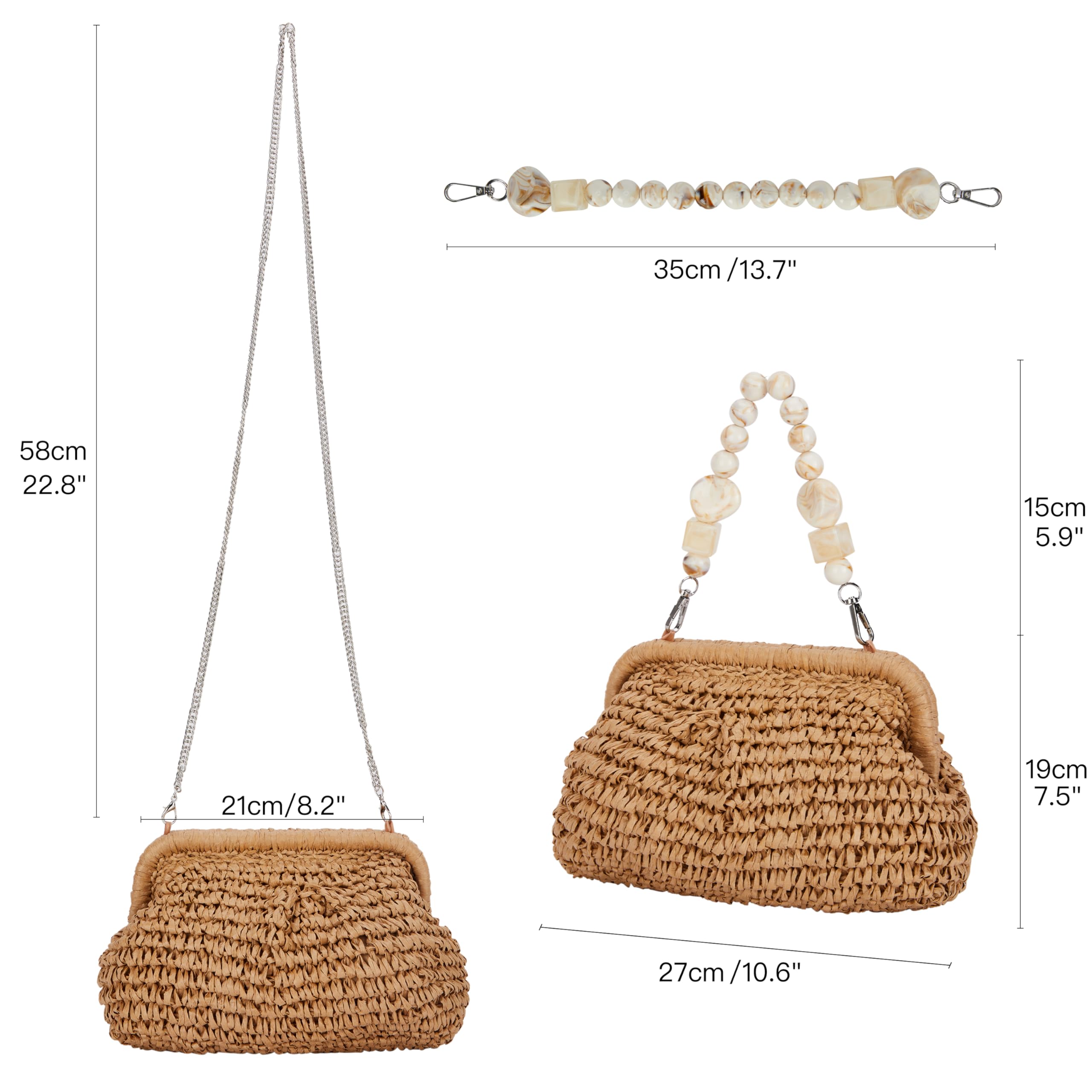 Stylish Woven Straw Handbags for Women - Casual Crossbody Clutch Purse for Summer, Beach, and Party Outfits | Perfect for Vacations, Weddings, and Boho Fashion