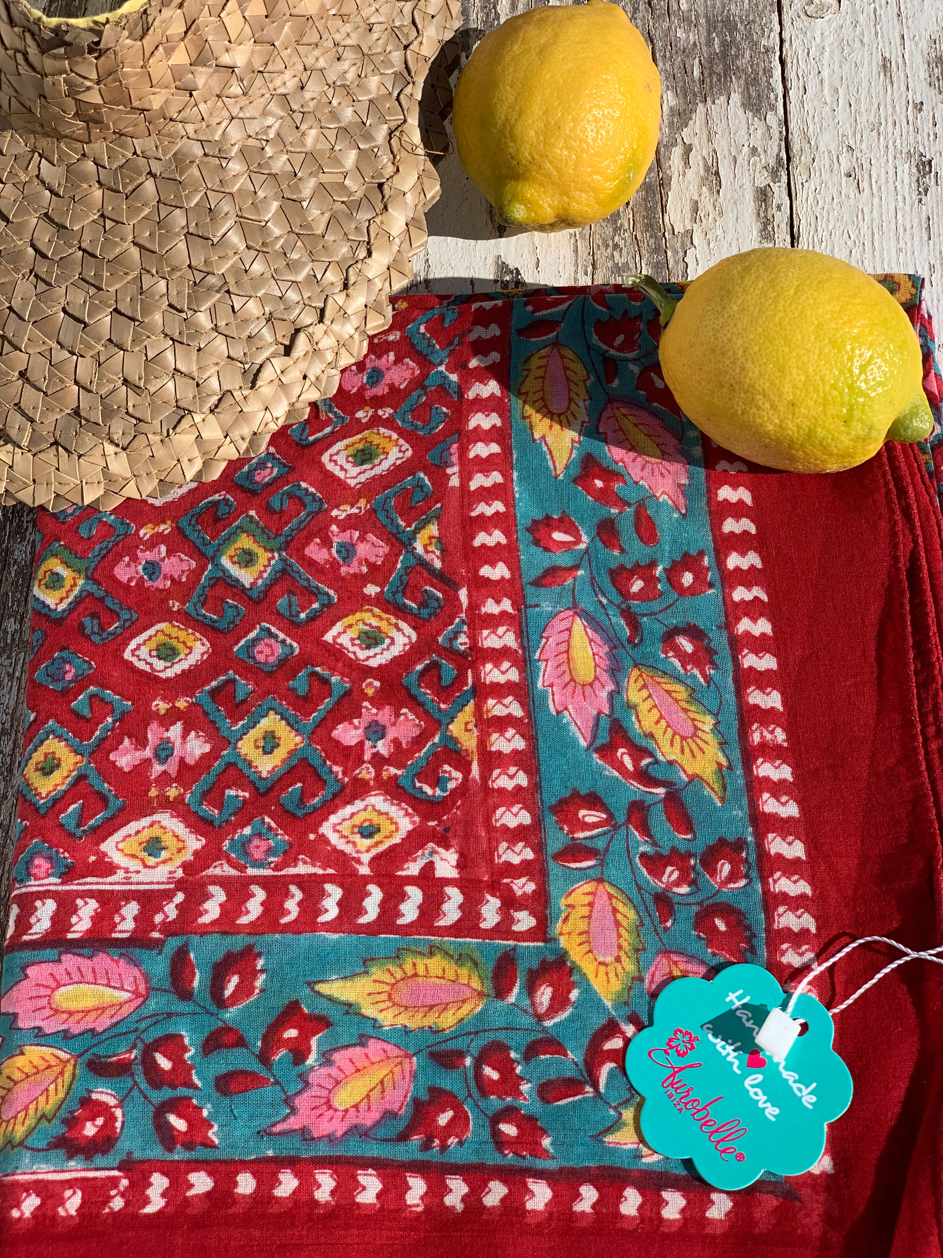 Stylish Block Print Cotton Sarong Pareo Shawl - New Collection for Beach, Pool & Summer Outfits