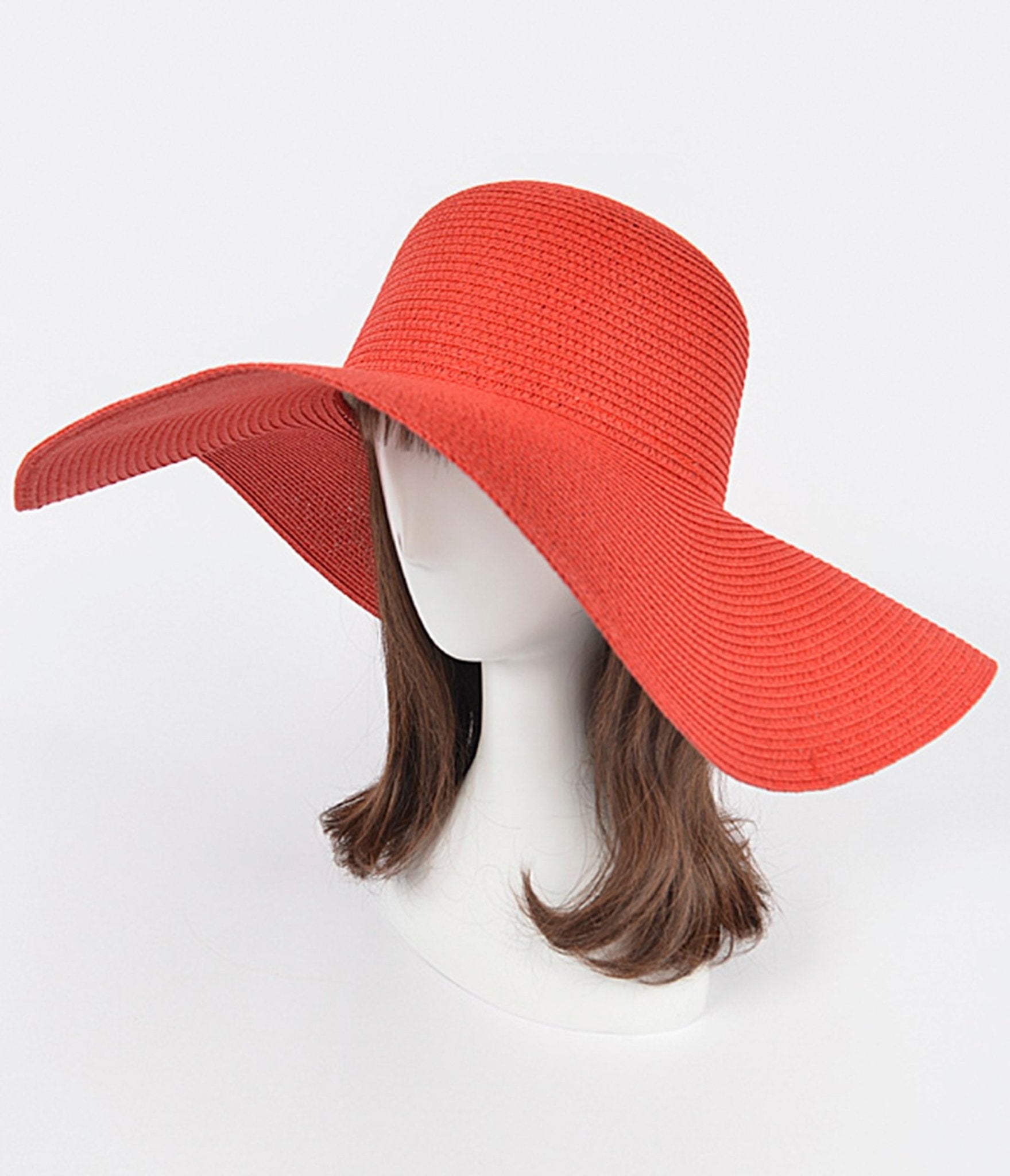 Stylish Red Wide Brim Sun Hat for Women - UV Protection Summer Beach Hat for Outdoor, Travel & Vacation Accessories
