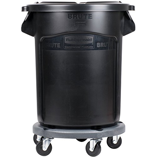 20 Gallon Black Executive Trash Can with Lid & Wheels - TableTop King Brute Heavy Duty Office Waste Bin - Perfect for Offices, Conference Rooms & Commercial Spaces