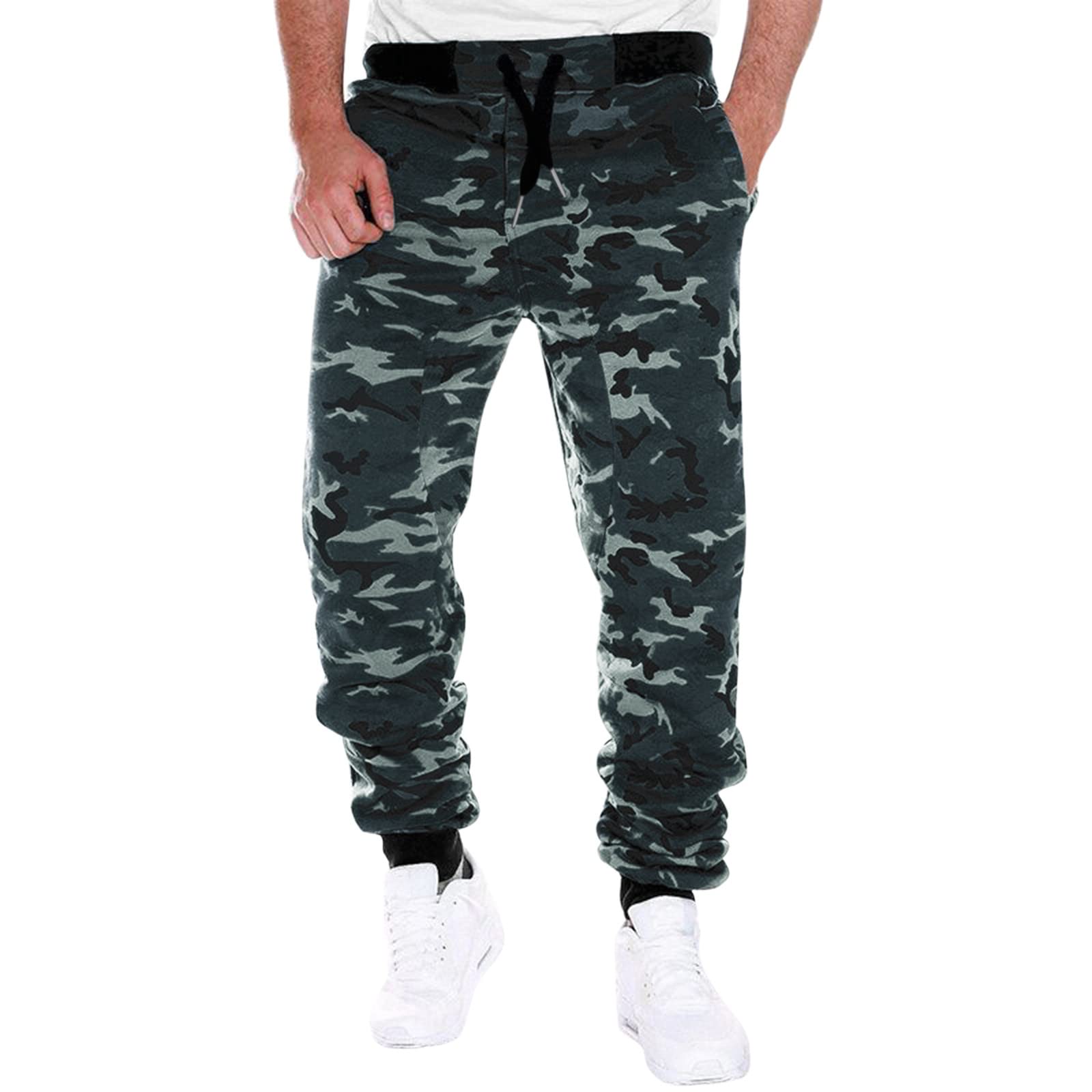 UBST Men's Camo Sweatpants - Camouflage Outdoor Hiking & Sports Slim Fit Joggers with Drawstring | Casual Activewear for Running, Gym & Streetwear