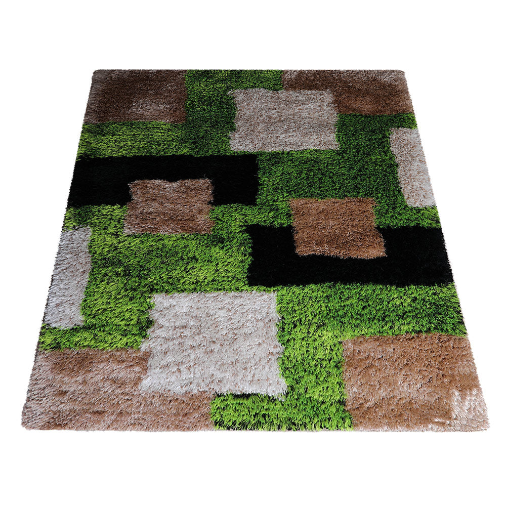 Modern Cubic Hand Tufted Wool Area Rug - Soft Non-Slip Living Room Carpet for Bedroom, Nursery & Home Decor
