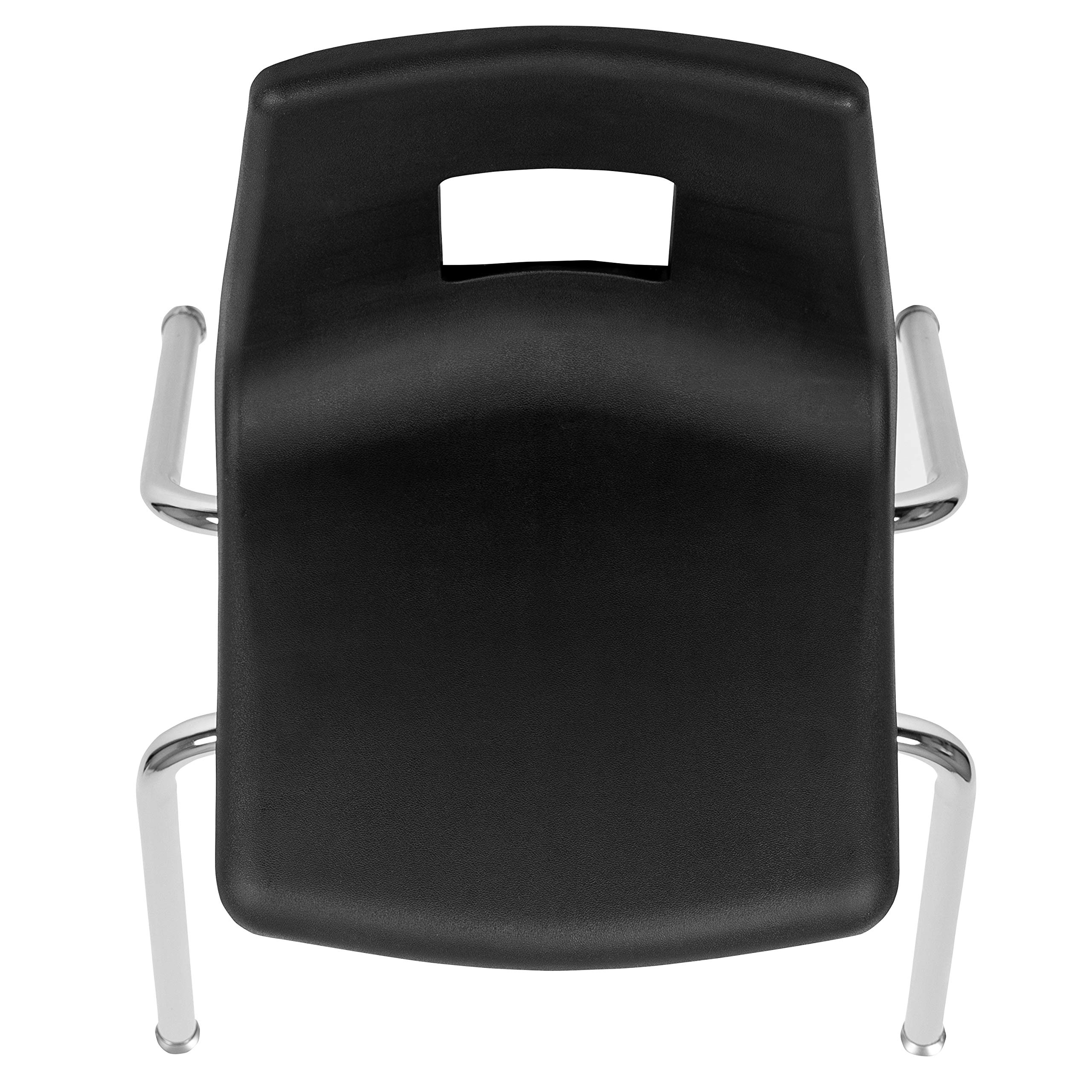 EMMA + OLIVER 4-Pack Black 18-inch Stackable School Chairs for Students - Durable Classroom Chairs for School, Office, and Home Study Use
