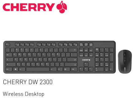Cherry DW2300 Wireless Keyboard and Mouse Combo - Silent Click, Ergonomic Design for Office, Gaming & Home Use