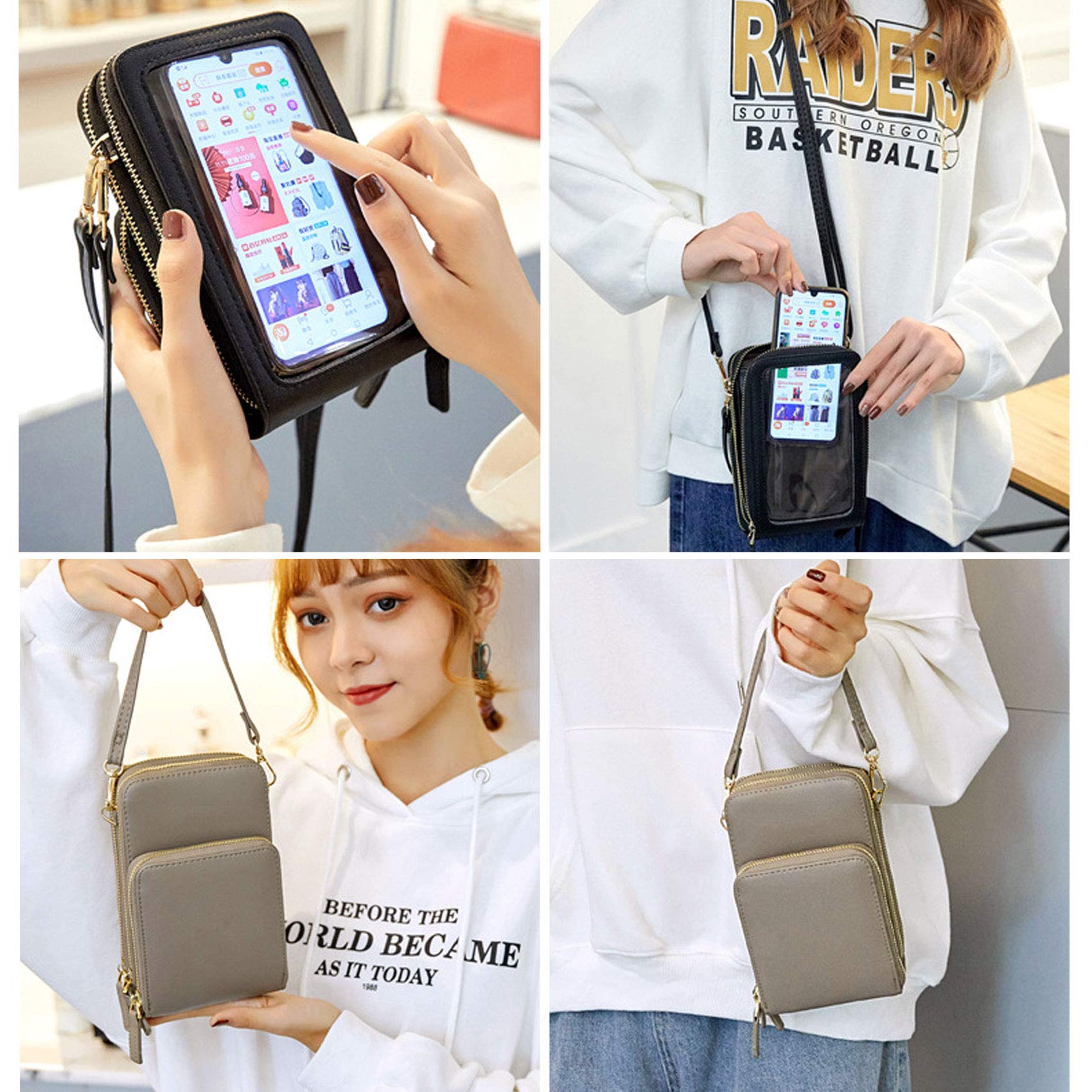 RFID Blocking Crossbody Phone Purse for Women - Touch Screen Accessible Shoulder Bag with Card Holder - Perfect for Travel, Shopping & Daily Use