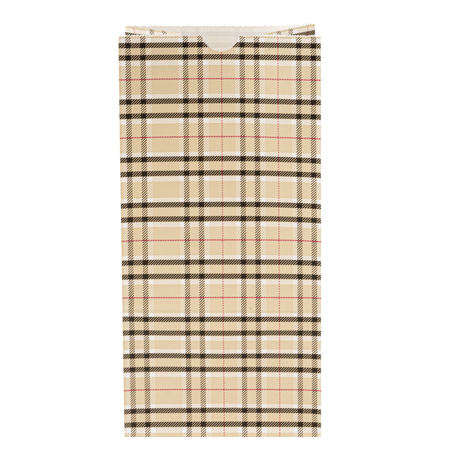Premium Plaid Paper Bags 8 lb Capacity - 6 x 4 x 11.75 Inches - Pack of 100 - Eco-Friendly Gift & Shopping Bags for Retail, Parties & Groceries