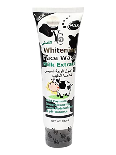 YC Whitening Face Wash for Oily Skin - Milk Enriched Formula Deep Cleans & Moisturizes, Unclogs Pores, Gentle Exfoliation - 100ml (Pack of 1) | Perfect for Daily Skincare Routine & Acne-Prone Skin