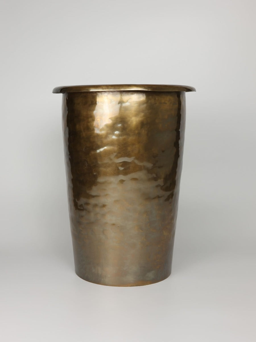 Premium Brass Waste Basket No. 20 - Elegant Office & Home Trash Bin for Living Room, Bedroom, or Bathroom