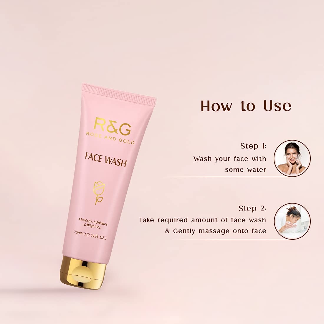 VASU R&G Face Wash 75ml - Gentle Exfoliating Cleanser for Brightening Skin | Removes Dead Skin Cells & Reduces Pigmentation | Reveals Healthier, Younger-Looking Complexion | Unisex Skincare | Perfect for Daily Use & Travel