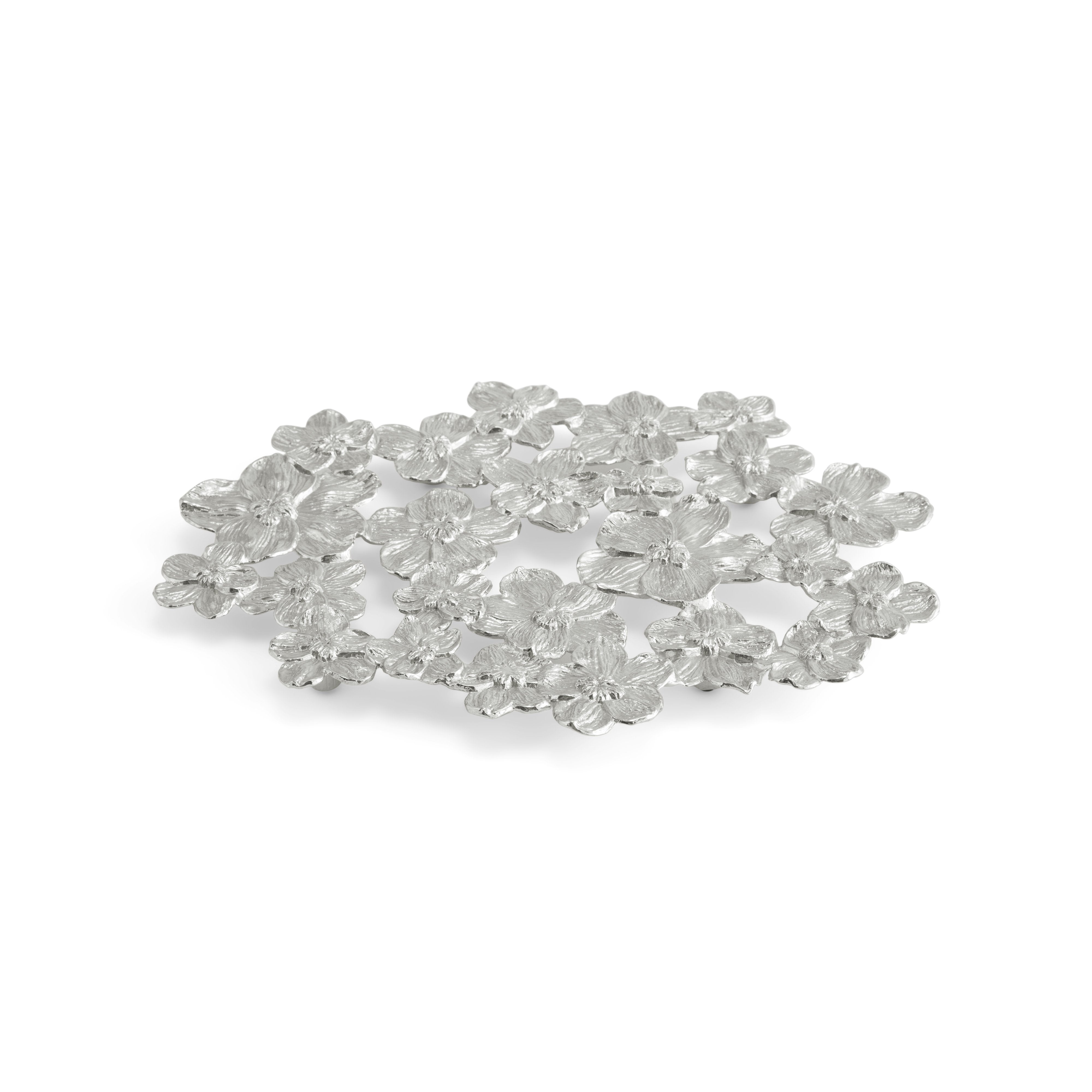 White Orchid Trivet - Heat Resistant Ceramic Coaster for Pots & Pans - Perfect for Kitchen, Dining Table & Home Decor