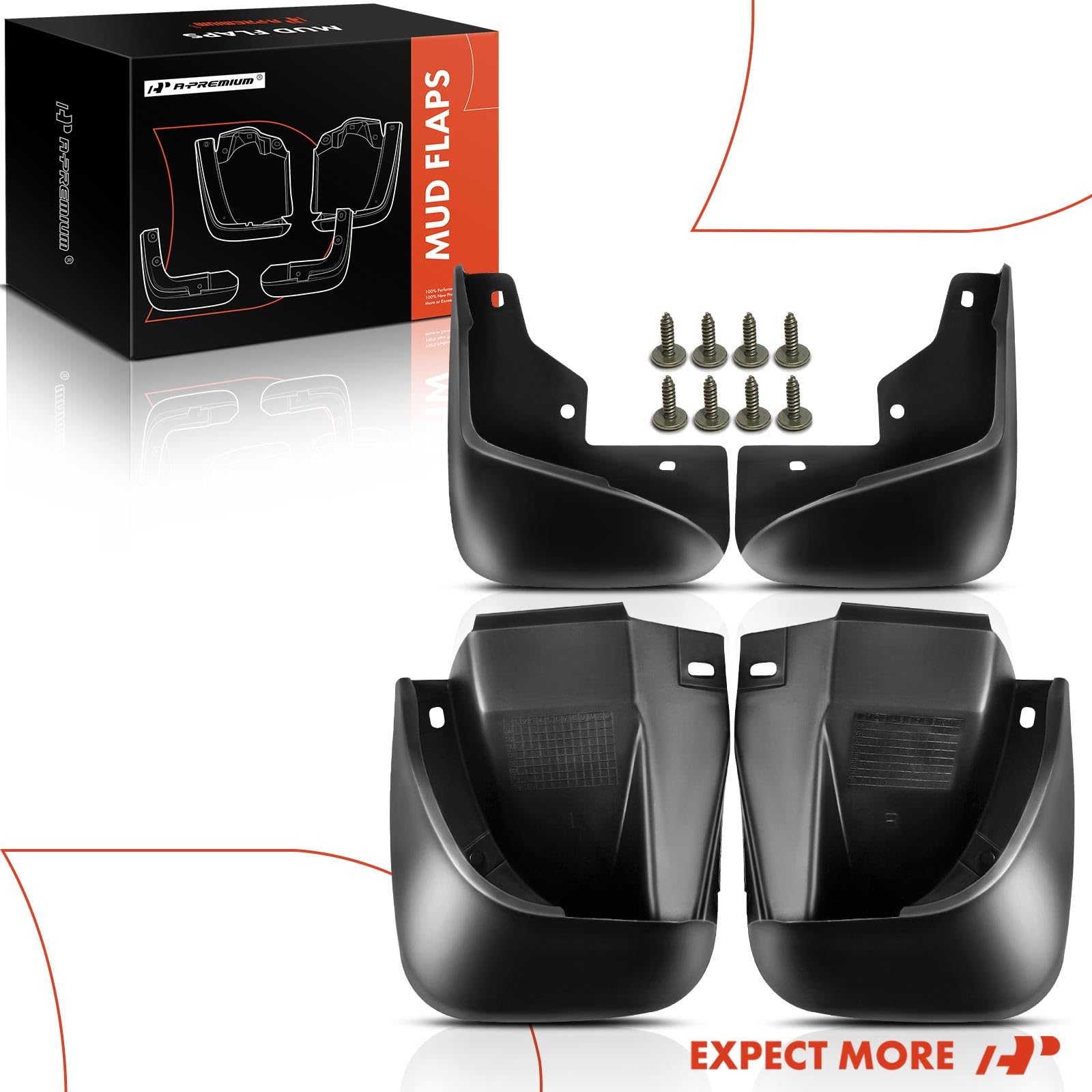 Premium 4PCS Mud Flaps Splash Guards for Honda Accord 1998-2002 Sedan - Front & Rear Set with Hardware Accessories | Durable Protection Against Road Debris & Splashes for All-Weather Driving
