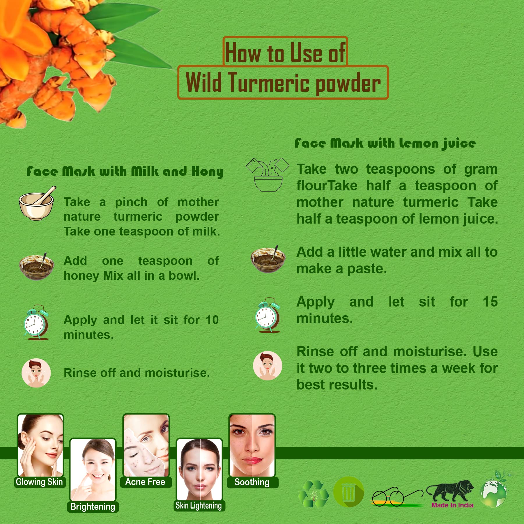 Organic Amla Powder, Wild Turmeric Powder, Shikakai Powder, Multani Mitti Clay & Neem Powder Combo Pack (5 x 500g) - Natural Ayurvedic Skincare & Haircare Treatment for Glowing Skin & Healthy Hair - DIY Face Masks, Hair Growth Remedies & Holistic Beauty Rituals