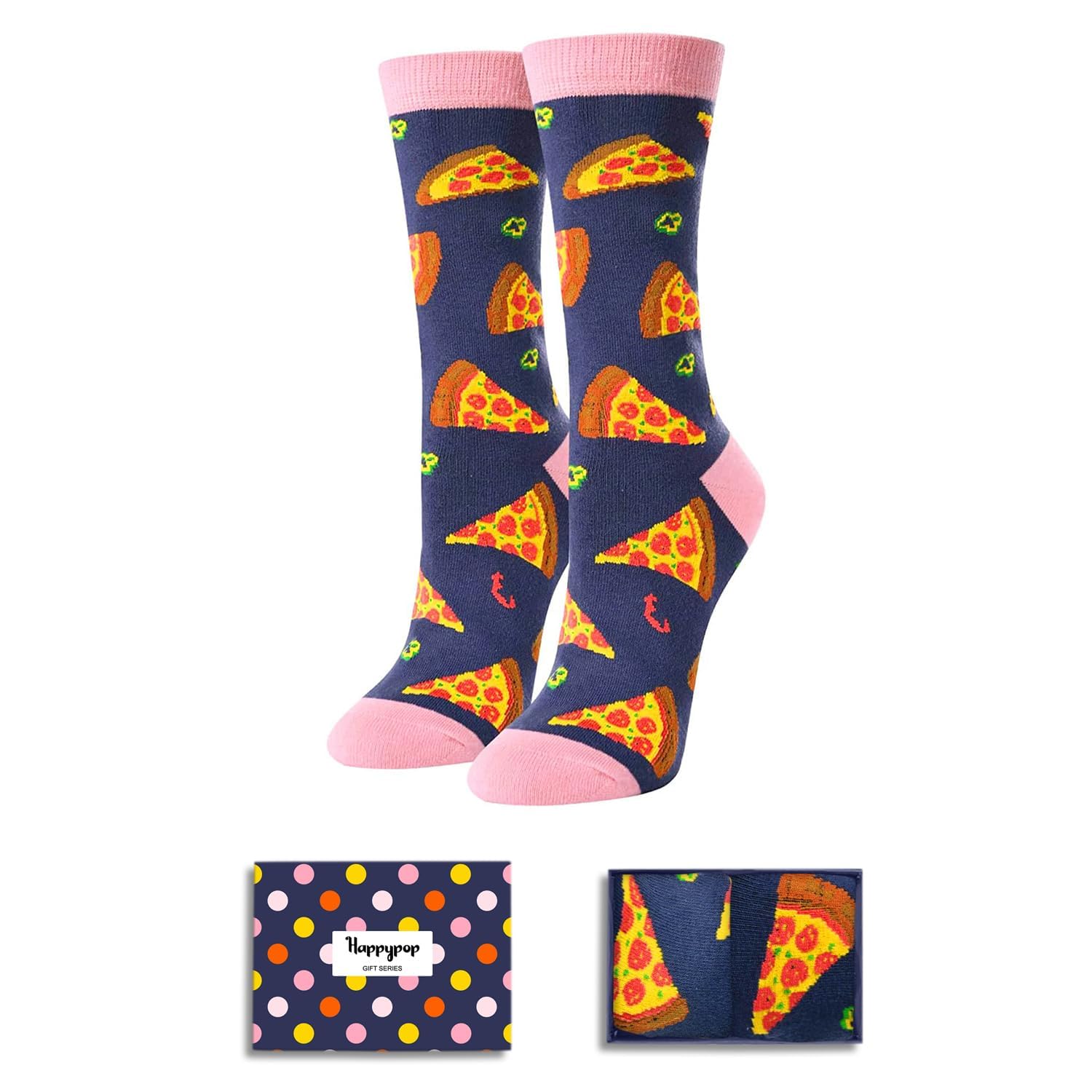 HappyPop Women's Fun Food Socks - Sushi, Donut & Pickle Design Novelty Gift for Her | Cute & Comfortable Casual Wear for Women, Perfect for Gifts, Parties & Everyday Fashion
