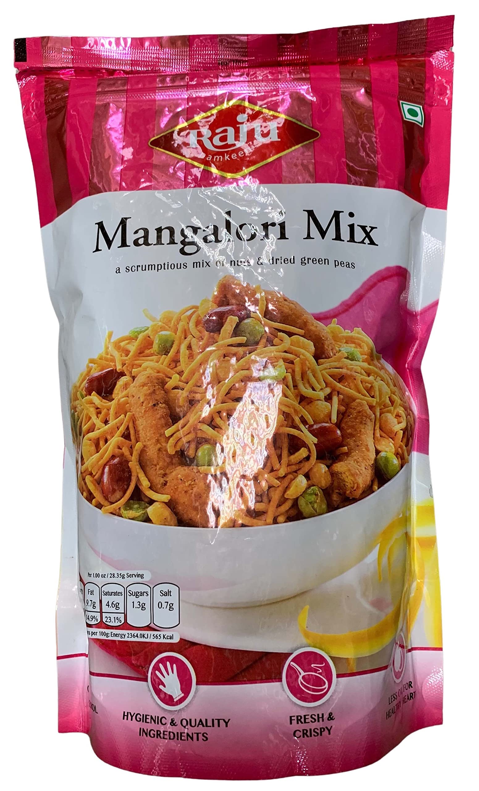 Raju Snacks Mangalori Mix 280g - Authentic Indian Spicy Snack for Parties, Travel & Movie Nights