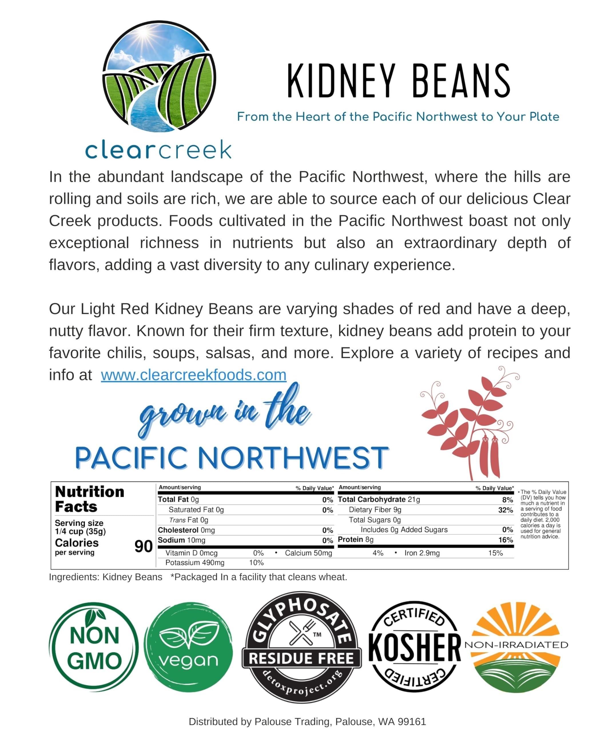 Organic Non-GMO Kosher Vegan Kidney Beans | Glyphosate-Residue Free | 25 lbs Bulk Emergency Food Supply | Grown in Washington | Perfect for Prepping, Camping & Long-Term Storage